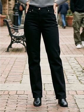 Y2K St. John Sport by Marie Gray Black Straight Leg Stretch Jeans Size 8